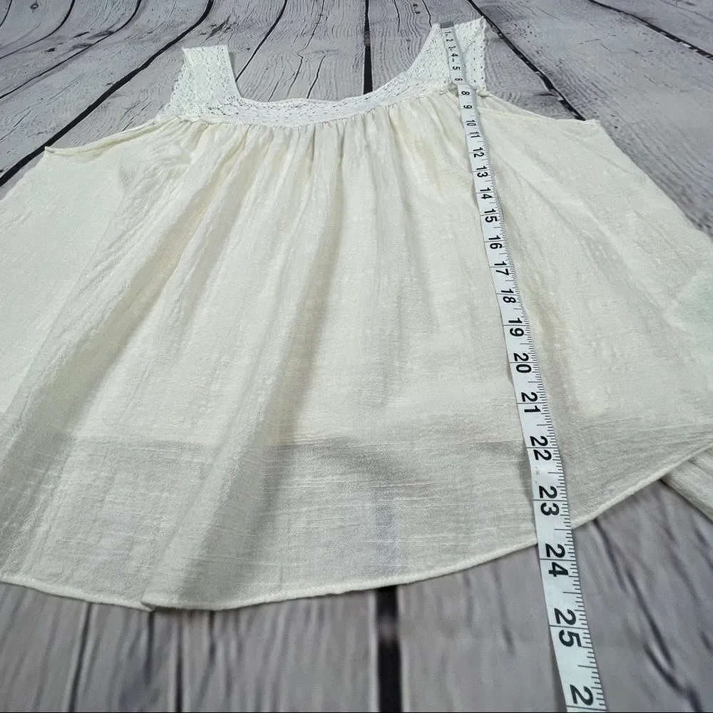 MADEWELL lightweight cotton blend beige crochet tie-back tank top, size XL - Picture 12 of 16